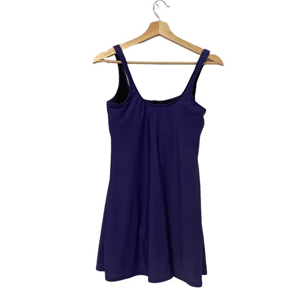 WOMENS LANDS' END PURPLE SURPLICE WRAP ONE PIECE SWIMSUIT DRESS SIZE 10 - Picture 4 of 8